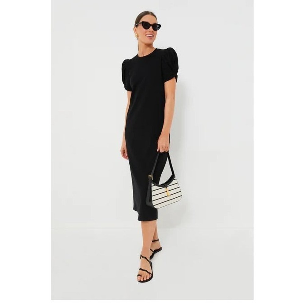 Tuckernuck x Pomander Place | Black Short Puff Sleeve Vesty‎ Midi Dress Medium